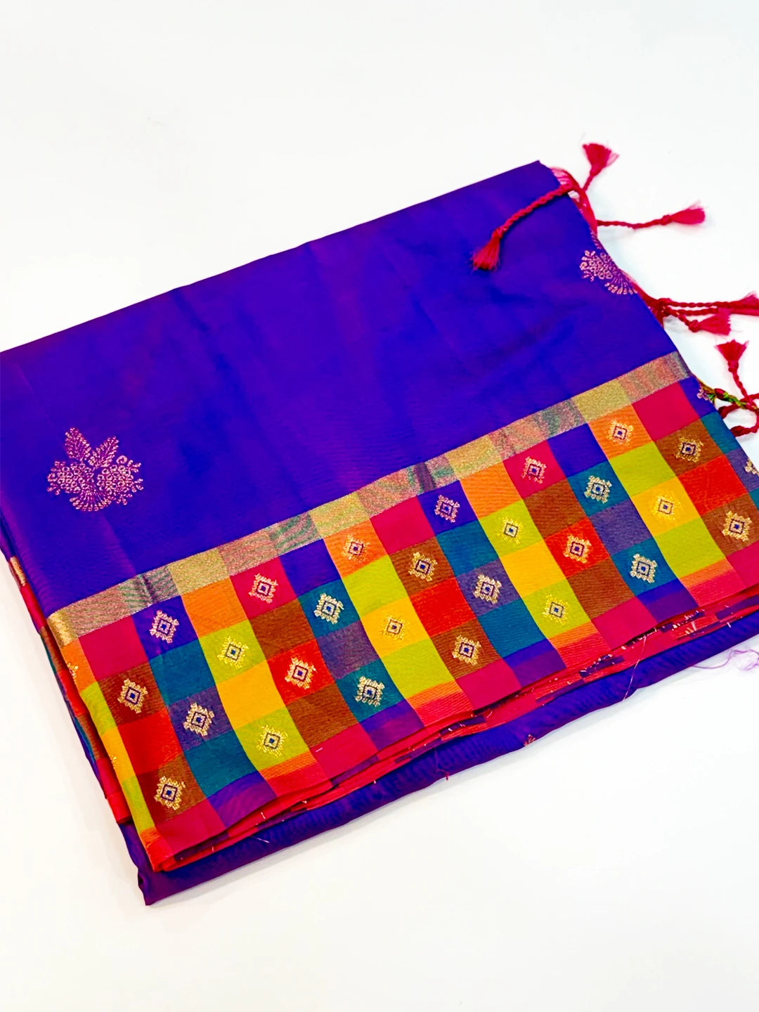 Purple Soft Silk Paalum Pazhamum Border Saree