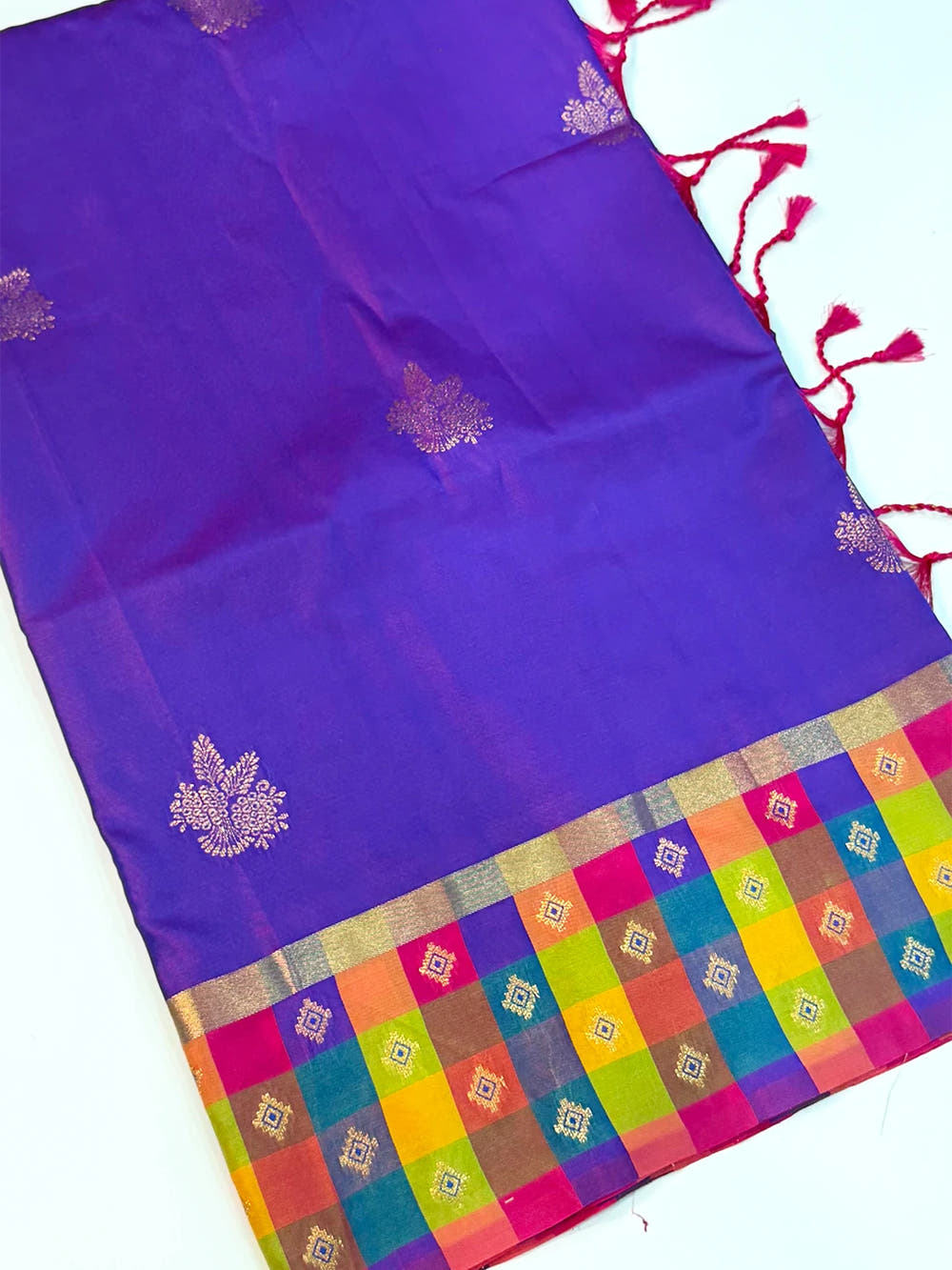 Purple Soft Silk Paalum Pazhamum Border Saree