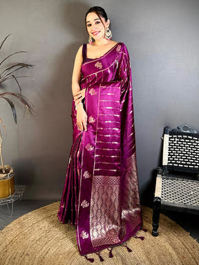 Artisan Mashru Silk Zari Weaving Saree