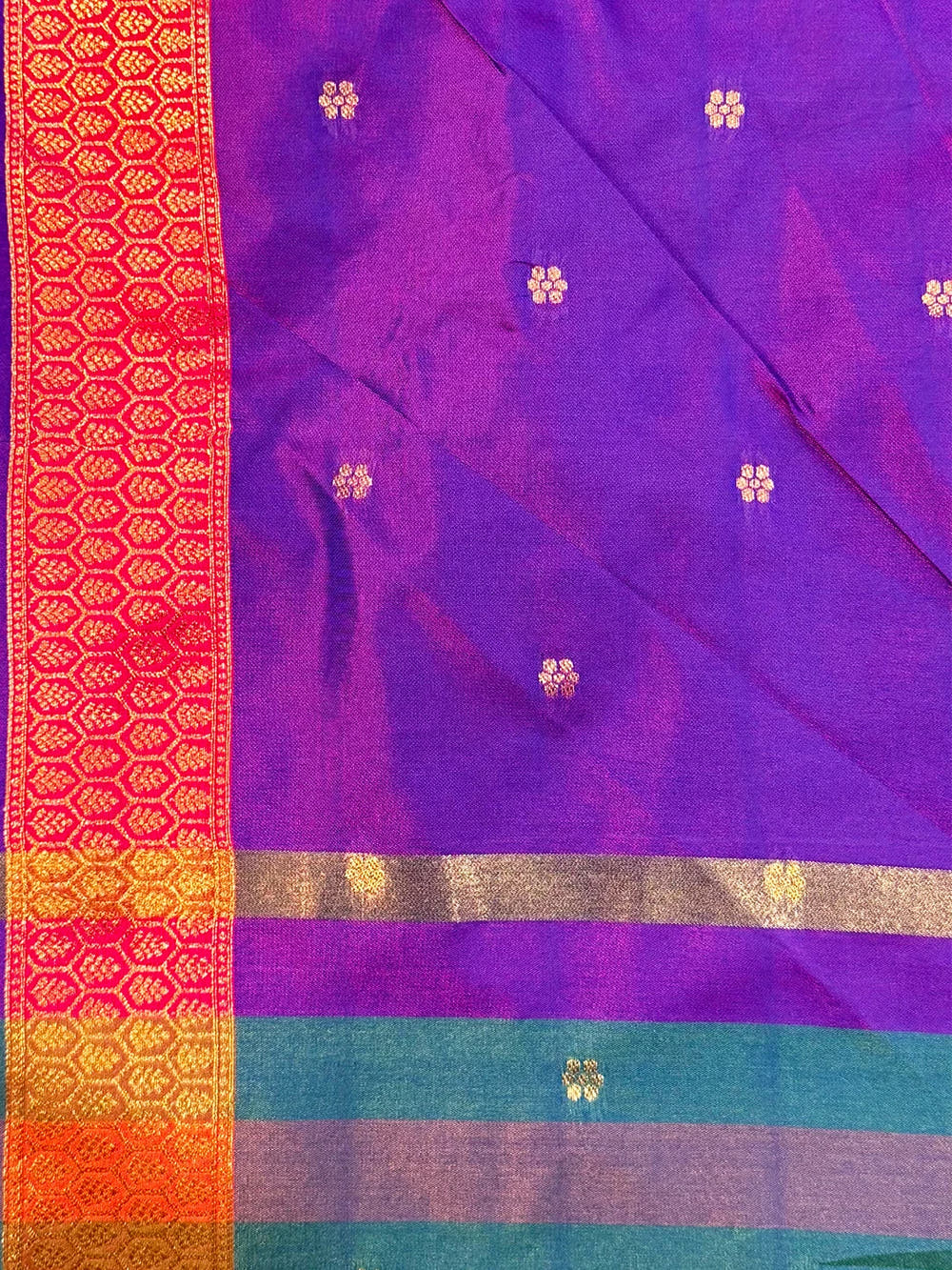 Purple Soft Silk Paalum Pazhamum Border Saree