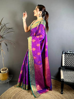 Radiant Katan Tussar Feel Zari Border Saree