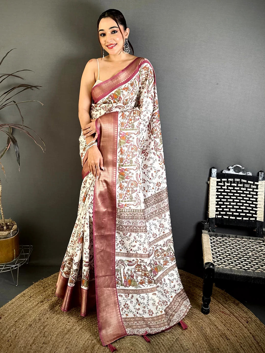 Radiant Soft Dola Madhubani Print Saree - view 4