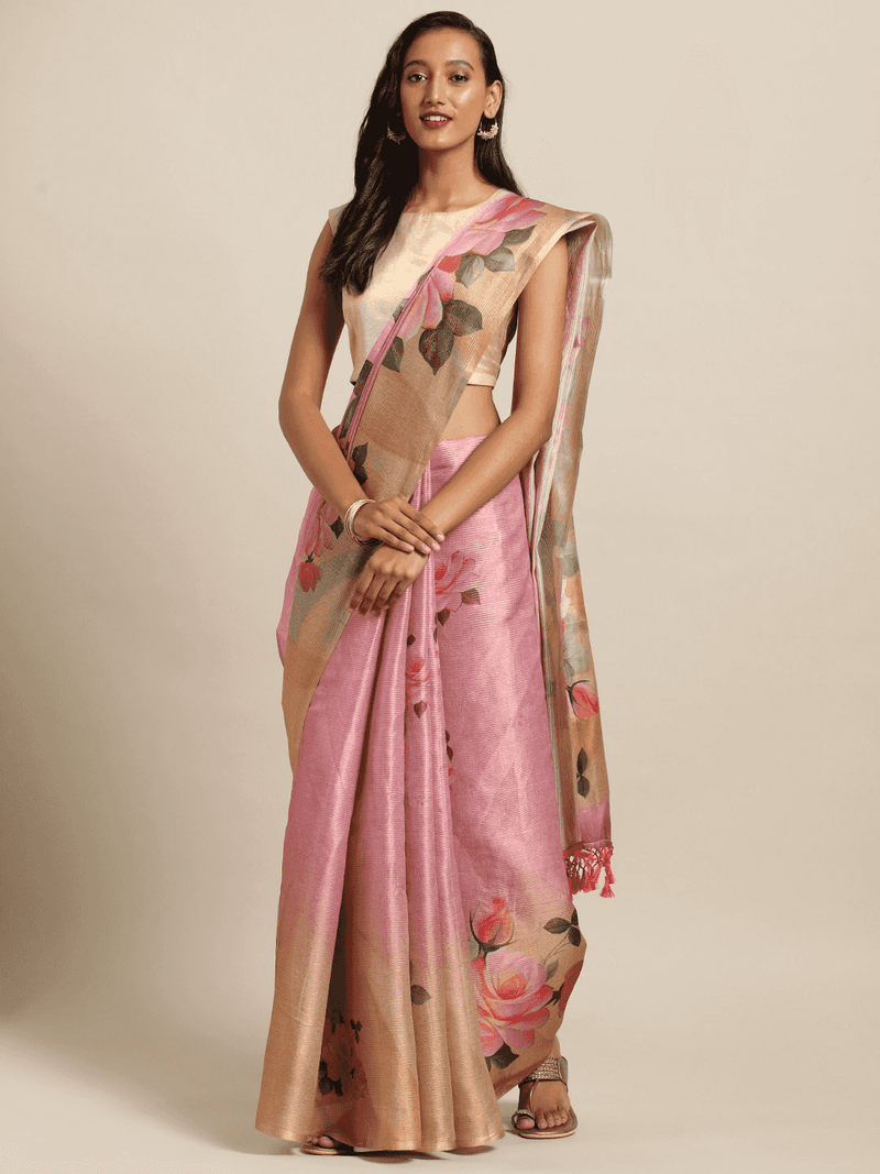 Stylish Muvel Colour Maheshwari Floral Printed Saree
