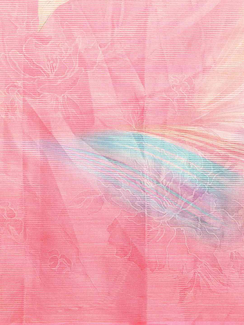 Pink Colour Maheshwari Floral Printed Saree With Zari Border
