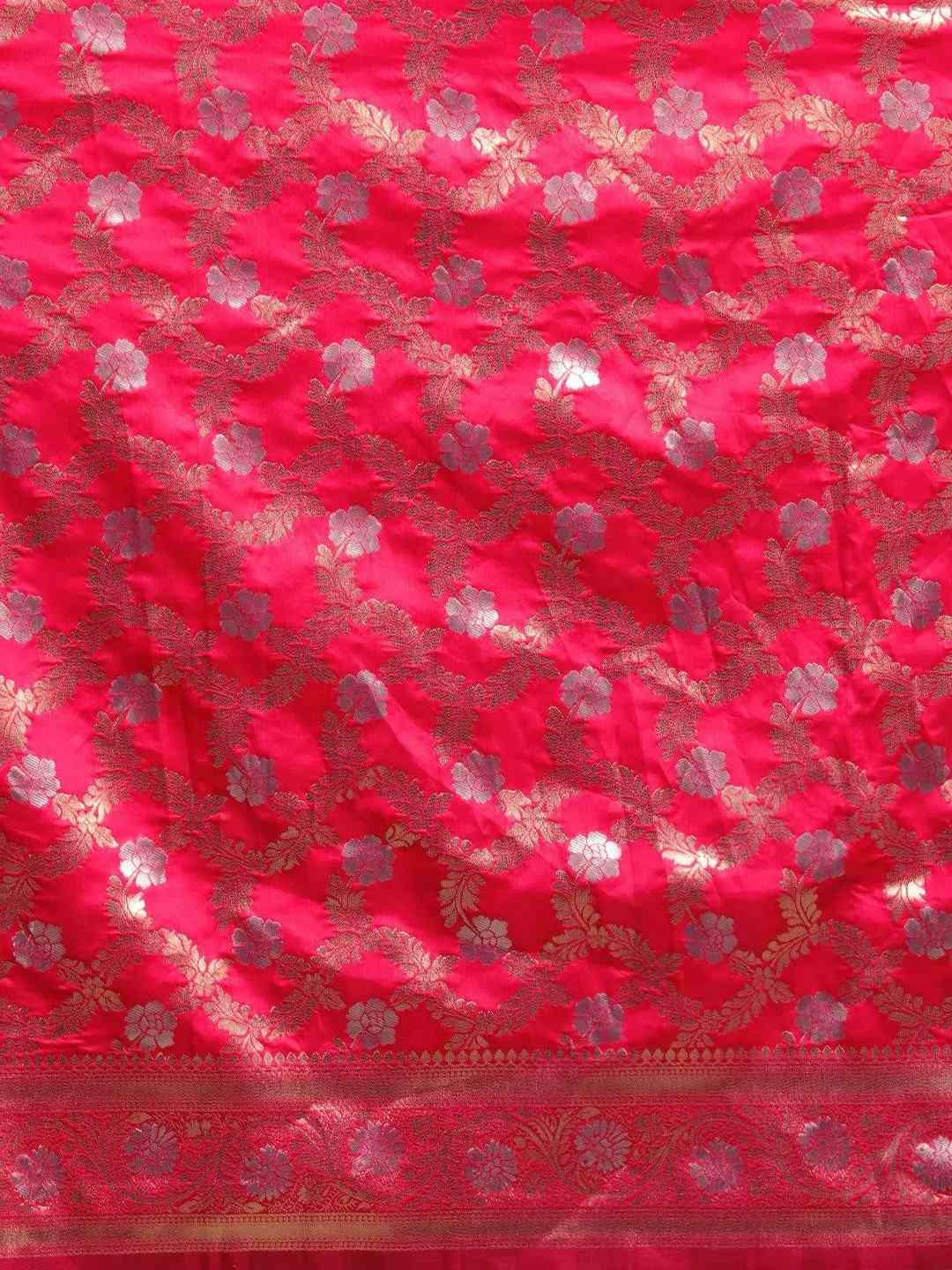  Pure Banarasi Zari Silk Saree With Ethnic Motifs Work