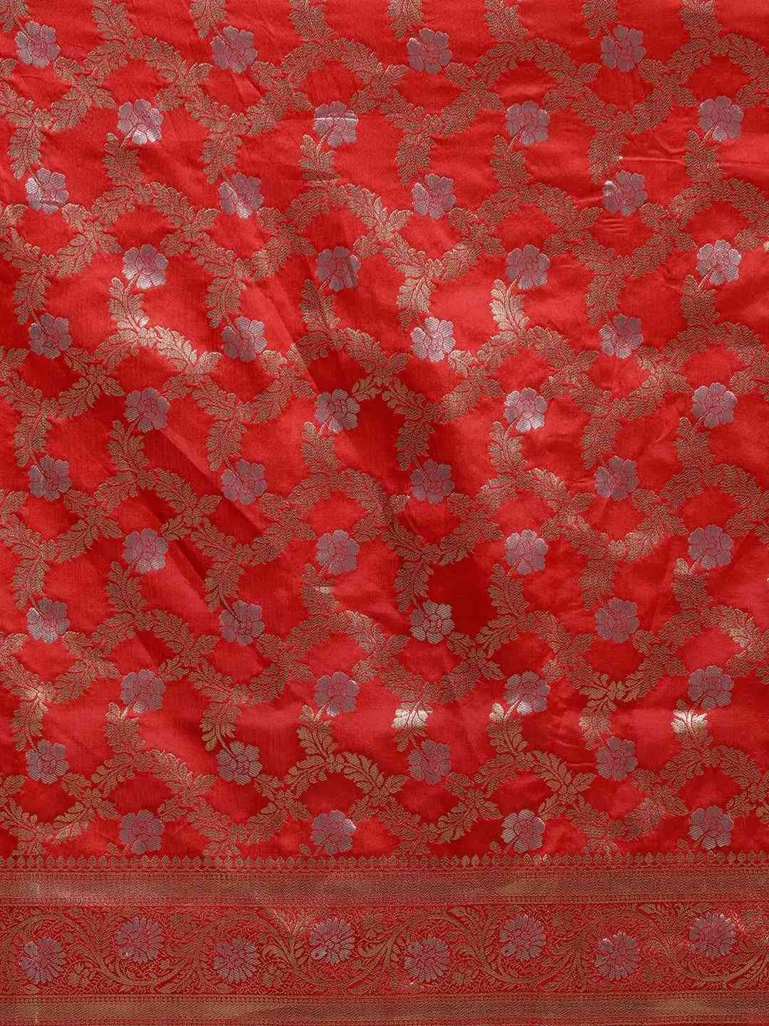  Pure Banarasi Zari Silk Saree With Ethnic Motifs