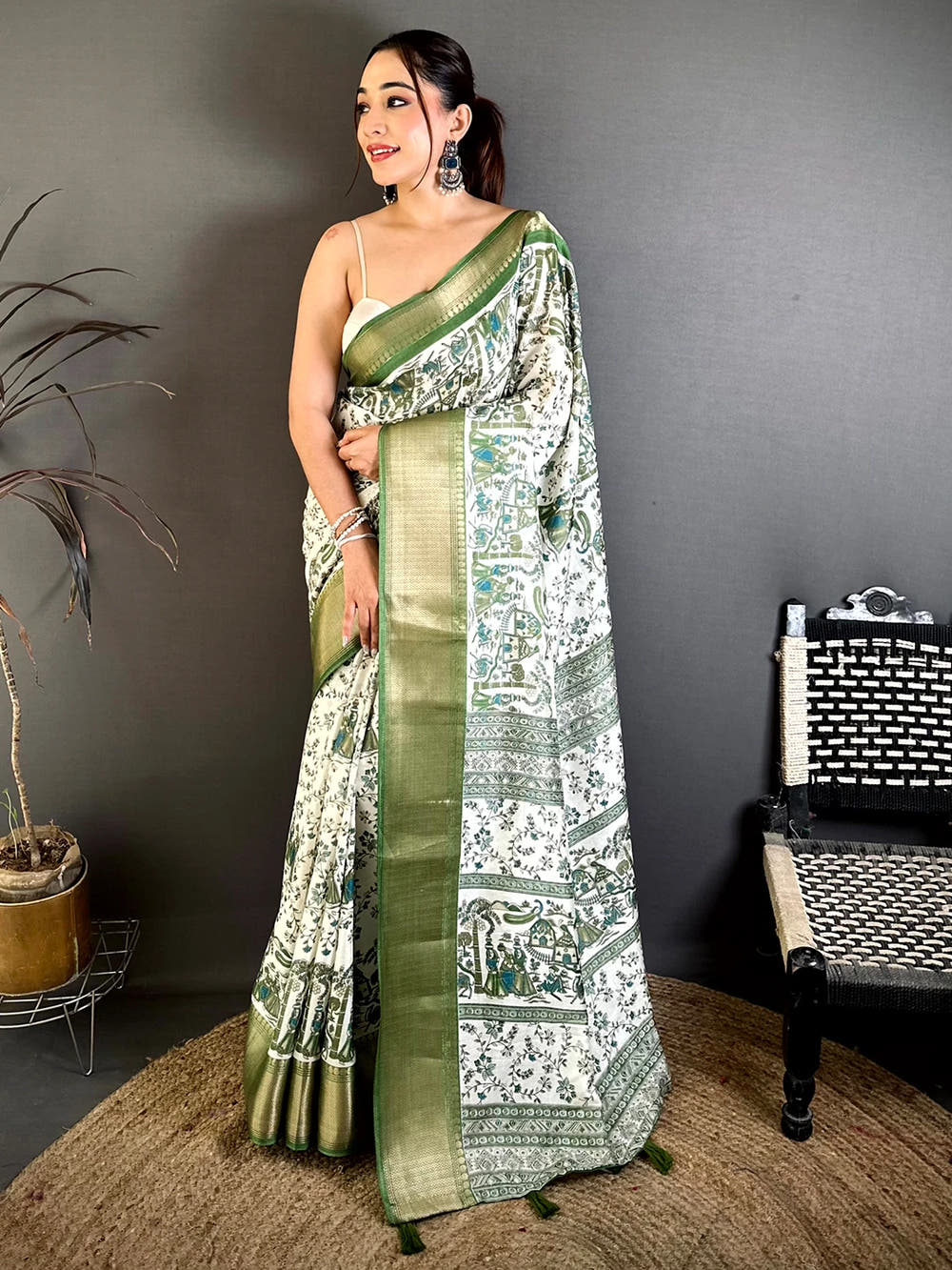 Regal Soft Dola Madhubani Print Saree - view 4