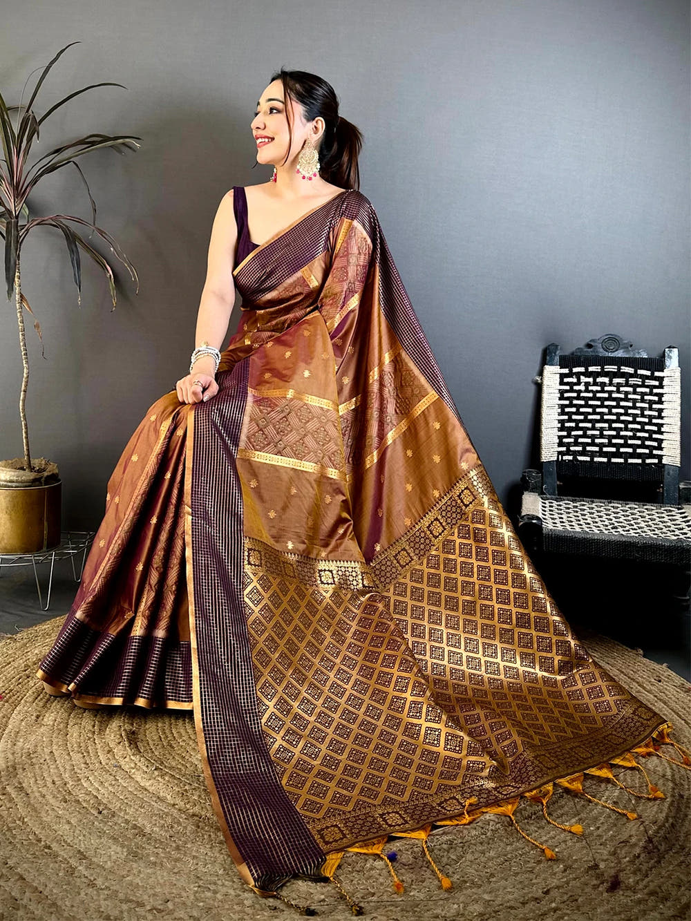 Regal Soft Silk Ikkat Pochampally Saree - view 3