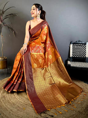 Royal Soft Silk Ikkat Pochampally Saree - view 4