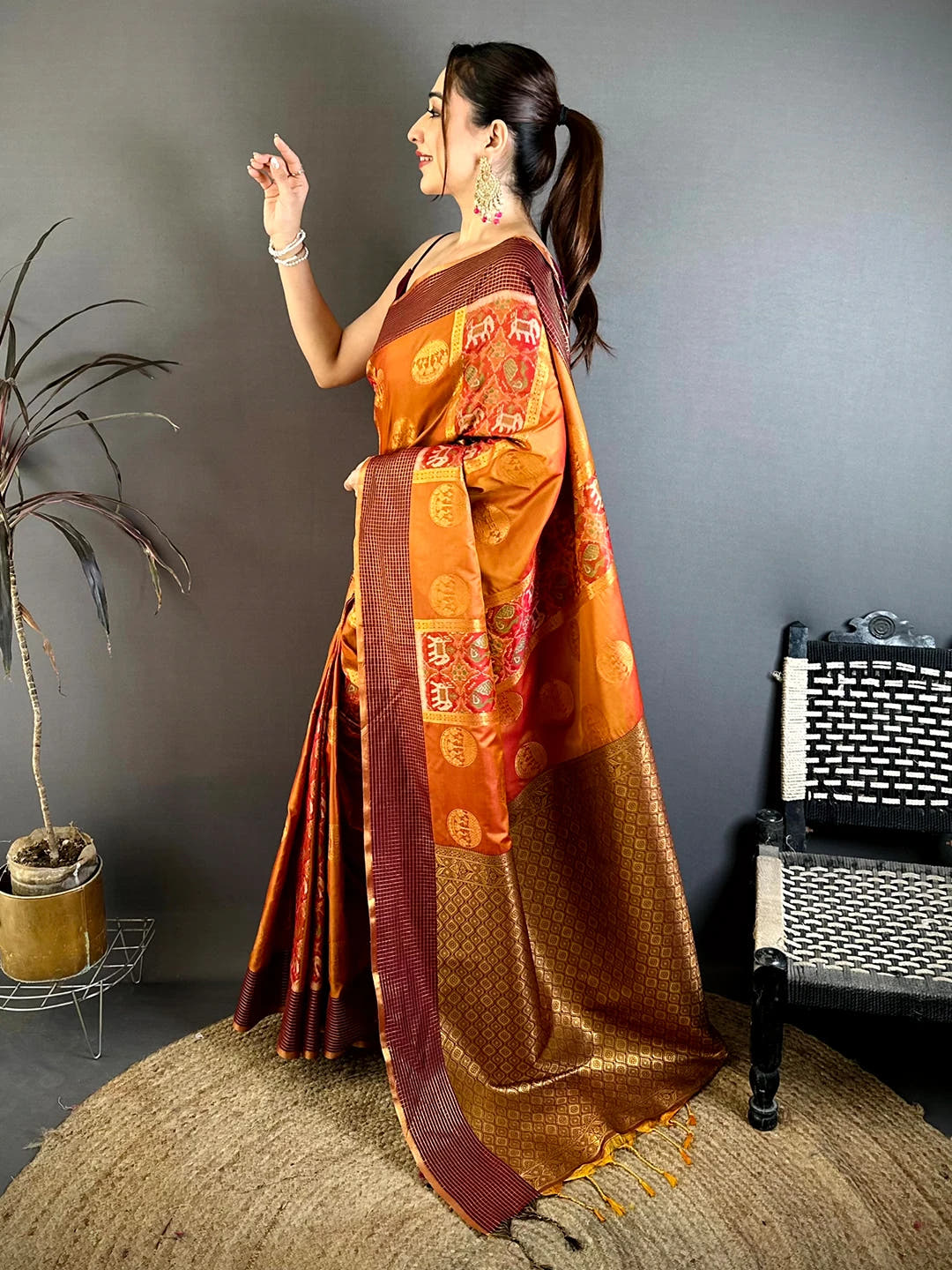 Royal Soft Silk Ikkat Pochampally Saree