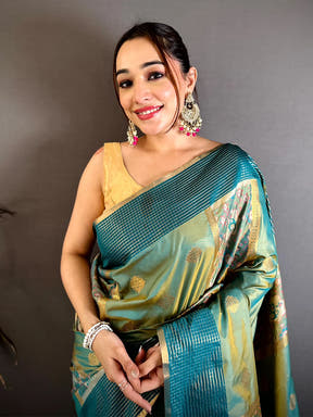 Stylish Soft Silk Ikkat Pochampally Saree - view 4