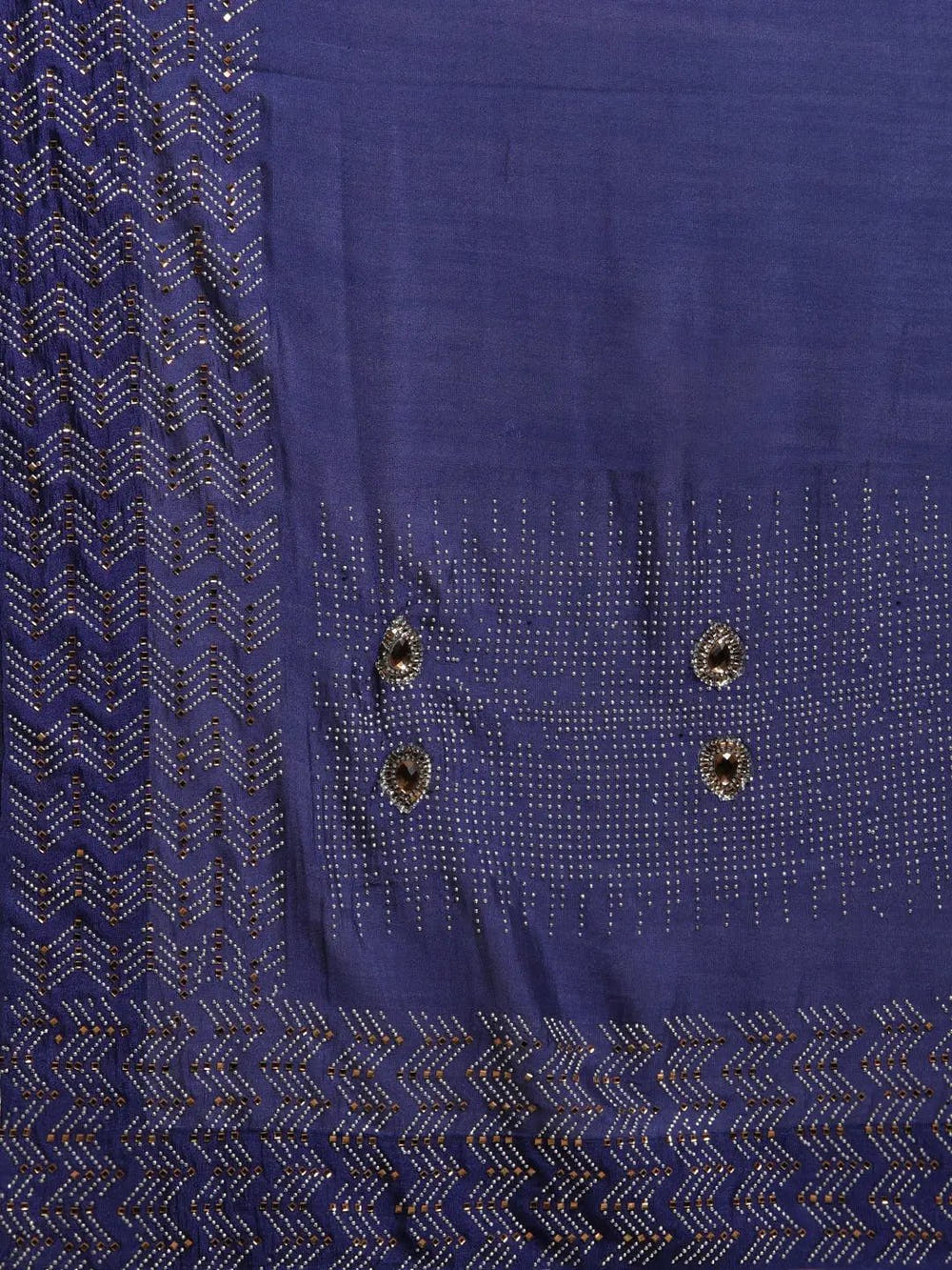 Poly Silk Saree With Embellished Border And Stones Work