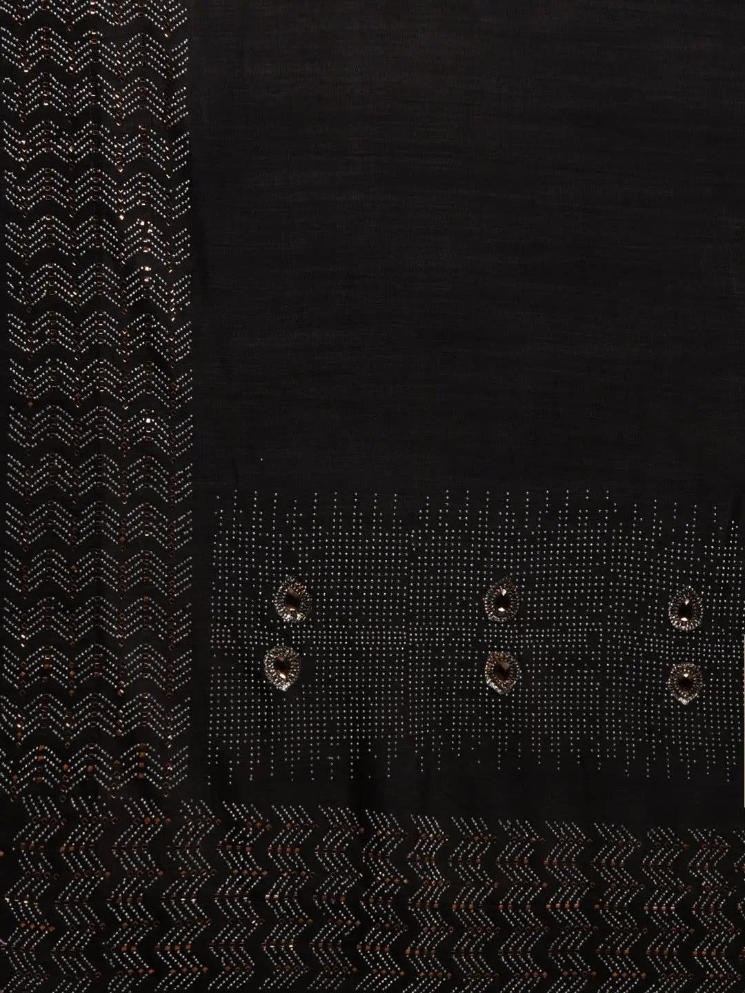 Poly Silk Saree With Embellished Border And Stones Work