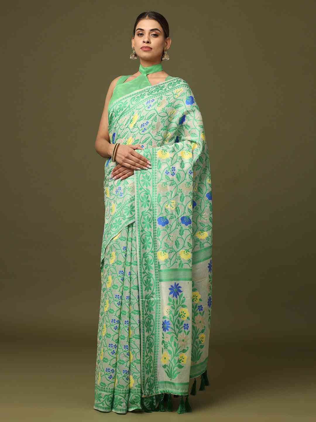  Dhakai Jamdani Cotton Silk Saree