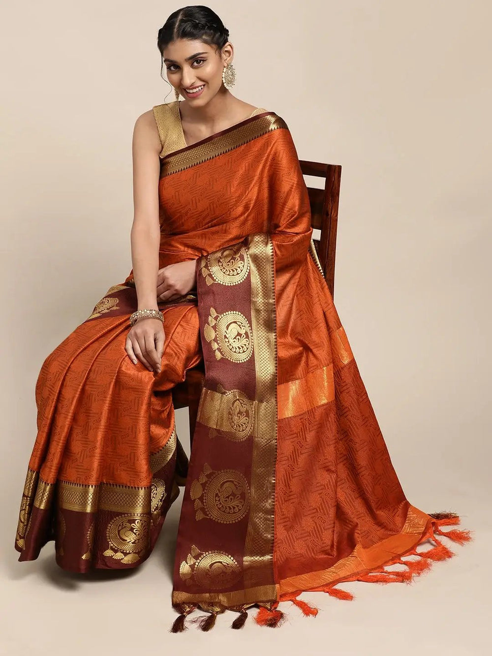 Uppada Cotton Silk Saree With Self Butti