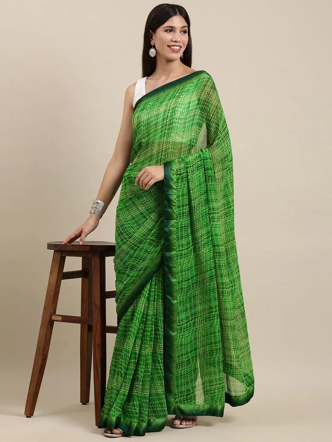 Soft Georgette Saree With Foli Print Work