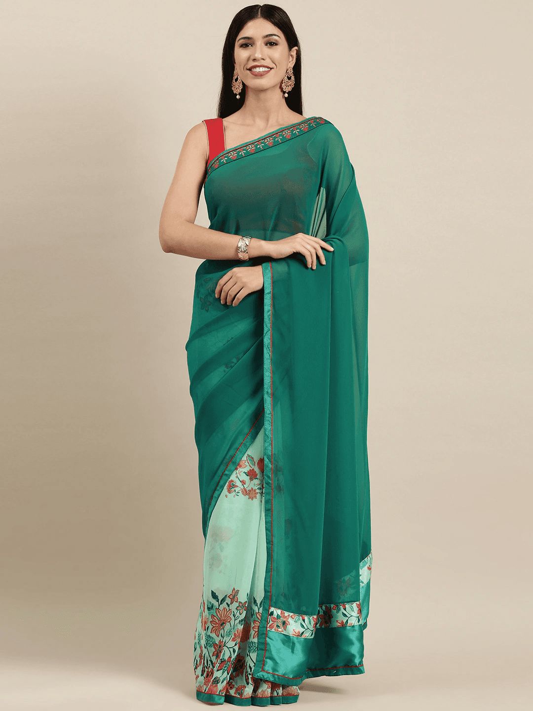 Soft Georgette Saree With Foli Print Work