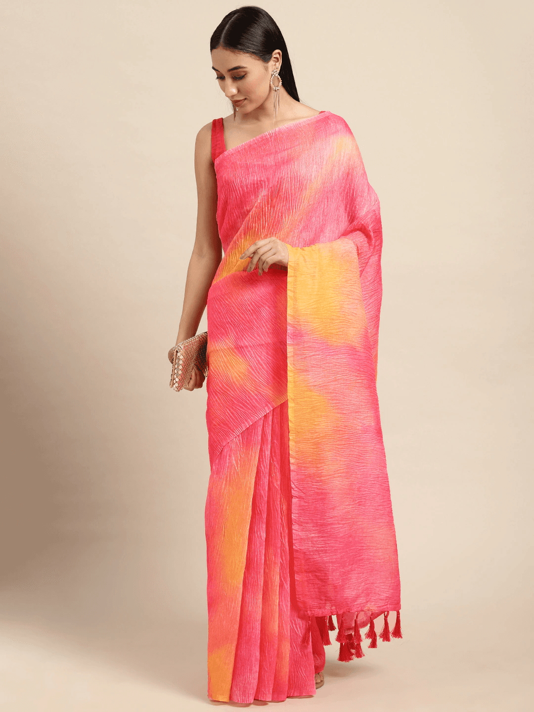 Bollywood Designer Soft Linen Crush Saree